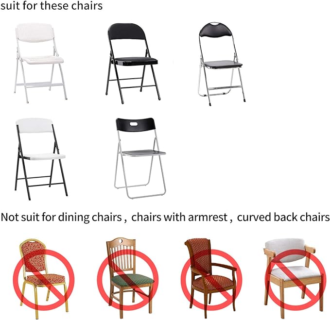 Peomeise Stretch Spandex Folding Chair Cover for Wedding Party Dining Banquet Event (Purple,6pcs)