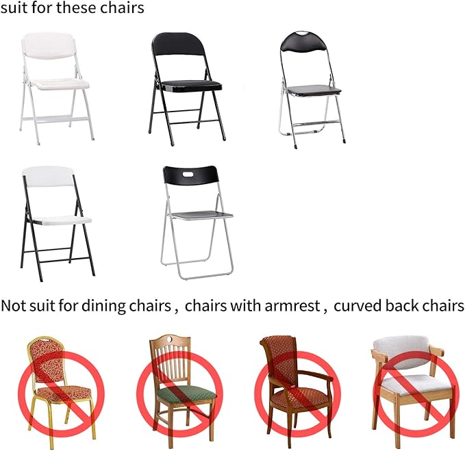 Peomeise Stretch Spandex Folding Chair Cover for Wedding Party Dining Banquet Event (Grey,6pcs)