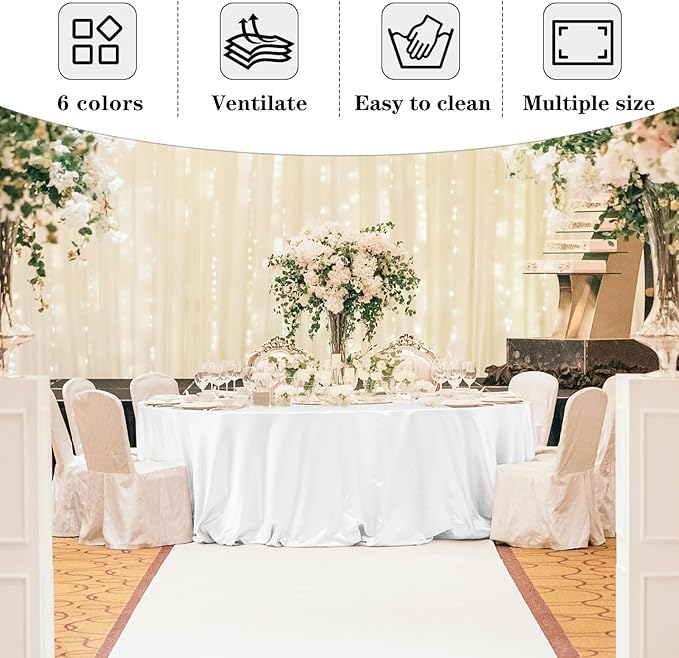 Fitable 6 Pack Navy Tablecloths for Round Tables - 108 Inches in Diameter - Stain Resistant and Washable Table Clothes, Polyester Fabric Table Covers for Wedding, Party, Banquet, Formal Events