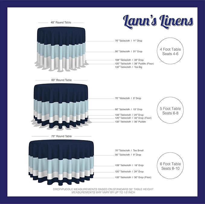 Tablecloths: 108-Inch Round Silver Polyester, Stain and Wrinkle Resistant