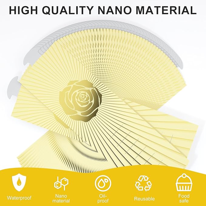 Polymer Material Reusable Napkin Band, Glue-Free Tear-Proof Water Resistant Oil-Proof Napkin Bands Set of 100(Front Gold Color and Back Silver), 6 Adjustable Sizes Napkin Rings