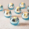 Homemory 36 Pcs Blue Votive Candle Holders, Round Mercury Glass Candle Holder, Tealight Candle Holders for Table Centerpieces, Baby Showe, Anniversary, Wedding, Home Decor, Halloween, Christmas