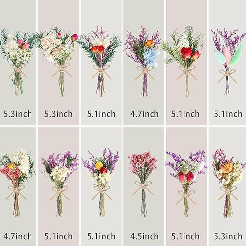 10/12/24/36 Pack Mini Dried Flowers for Vase Wedding Various Mini Bouquet Dried Small Wildflowers Natural Flowers Bulk for Crafts DIY Decor (36, Romantic Colour)