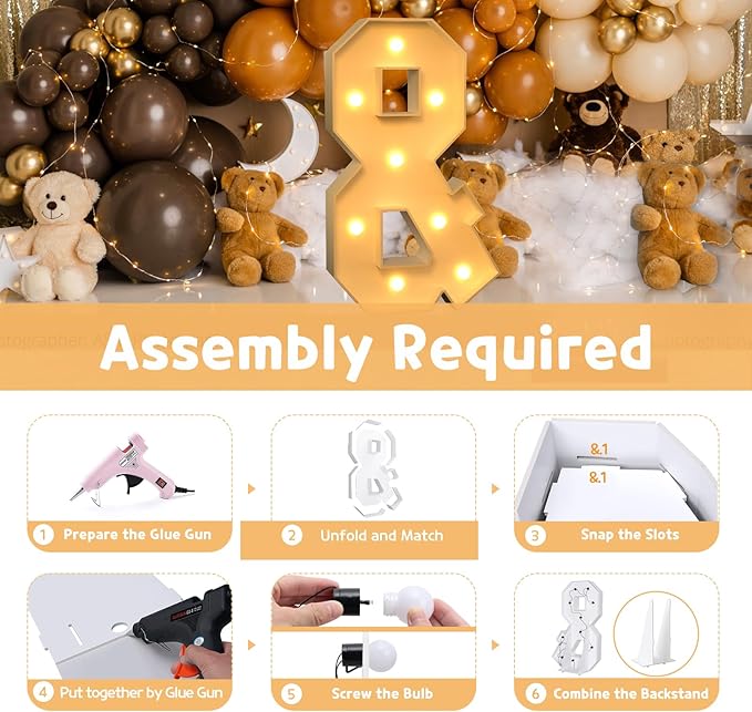 Party Supplies 3 Ft Light Up Marquee Letters and Numbers with Bulb String