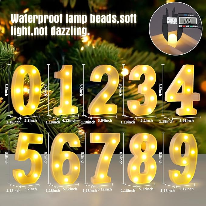 Marquee Numbers 0,Led Large Marquee Letters Sign 26 Alphabet and 10 Light Up Numbers for Party Décor,Birthday Numbers and Personalized Name Sign for Wall Christmas Wedding Home Decoration