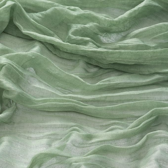 MLMW 6 Pack Sage Green Table Runner Cheesecloth Boho Gauze Rustic Cheese Cloth Table Runner 160 inch Sheer 13.3ft for Wedding Party Baby Bridal Shower Birthday