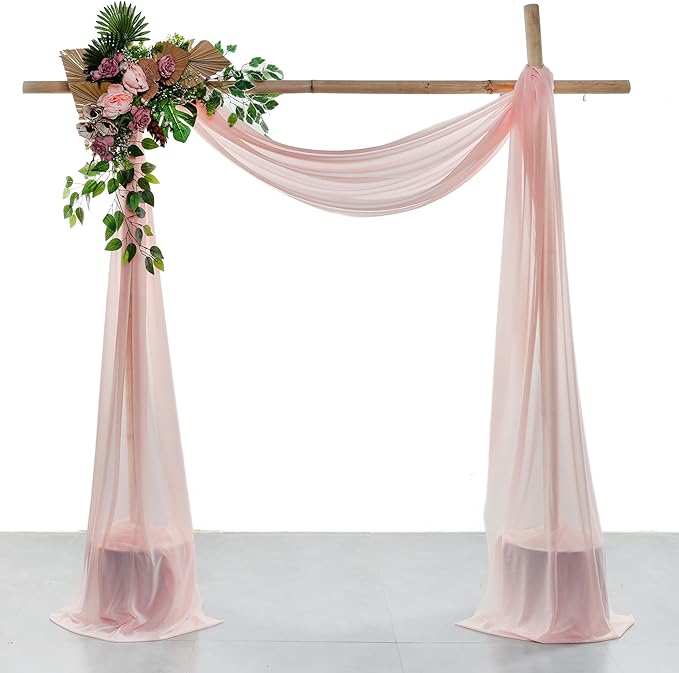 Backdrop Fabric Panel, Dusty Rose Sheer Chiffon, 30 in x 50 ft