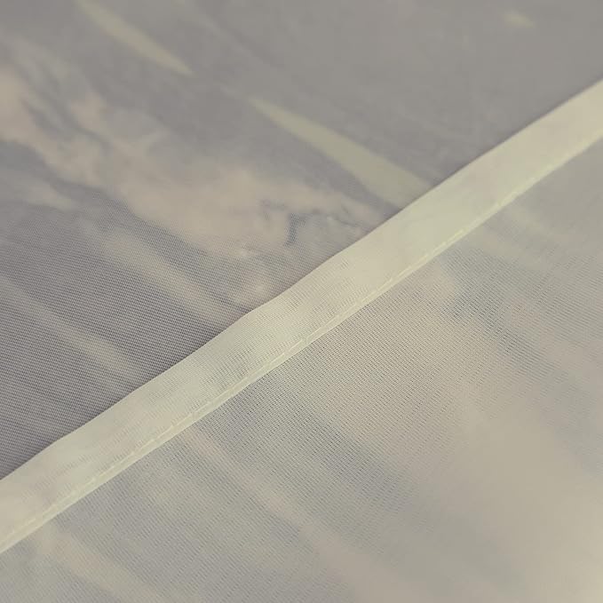 Window Beige Sheer Curtains 130 Inches Long 2 Panels Sheer Curtain Basic Rod Pocket Panel for Bedroom Children Living Room Yard Kitchen (Beige, 52" W x 130" L | 2 pcs)