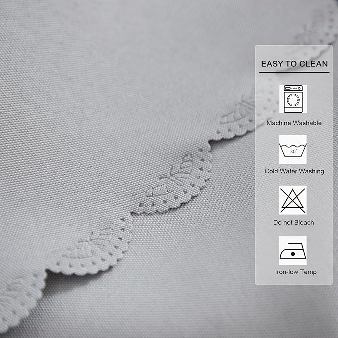 Small Round Grey Tablecloth 24 Inch Polyester Fabric Washable Table Cover Decorative Wrinkle Resistant Solid Color Table Cloth for Bedside Nightstand Wedding Camping