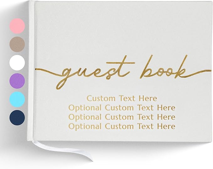 Guest Book for Parties with 110 Lined Pages and Vegan Leather Cover