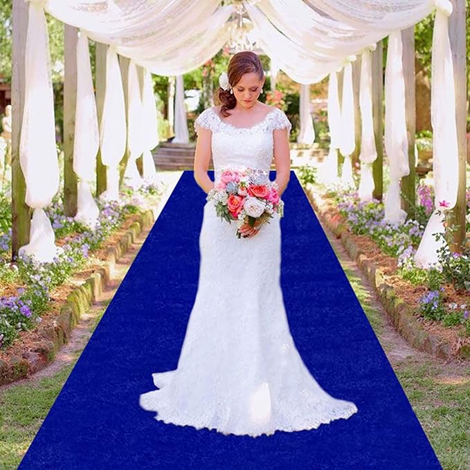 Aisle Runners 4 x 15 ft Blue Velvet Wedding Ceremony Carpet