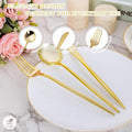 Forks, Knives and Spoons Set: 150 Gold Plastic Pieces, Heavy Duty