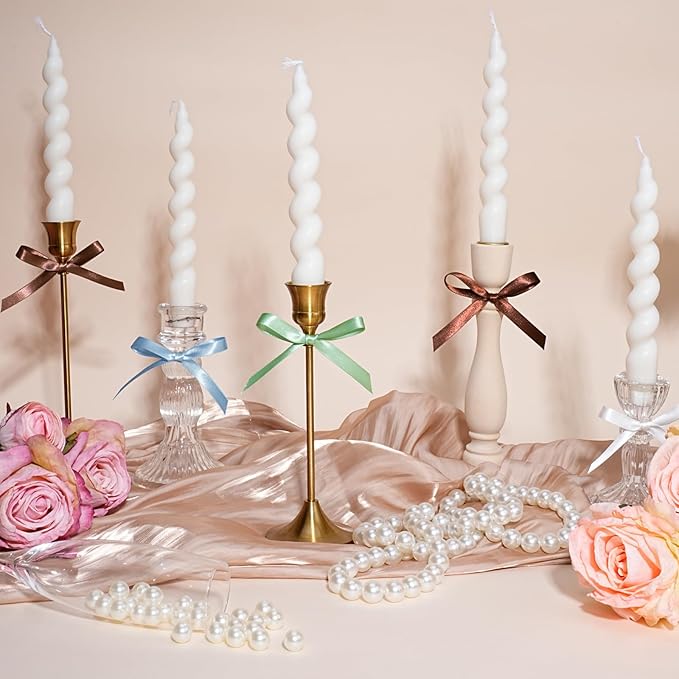 LaRibbons Brown Satin Ribbon 3/8 Inch 50 Yards Thin Luxury Double Faced Firar Brown Silk Ribbon for Flower Bouquet Crafts Gift Wrapping Wedding Christmas Decoration