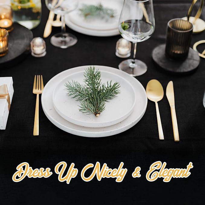 BRILLMAX 6 Pack Black Tablecloths for 8 Foot Rectangle Tables 60 x 126 Inch - 8ft Rectangular Bulk Linen Polyester Fabric Washable Cloth Cover for Wedding Reception Banquet Birthday Party