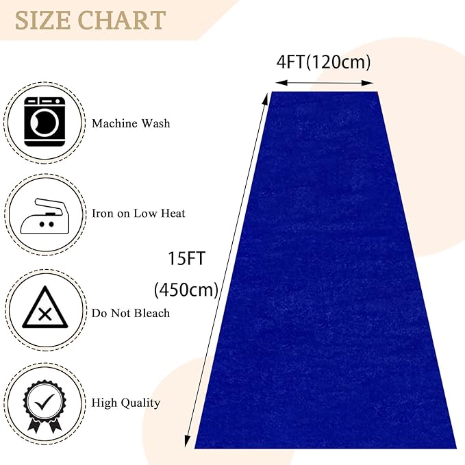 Aisle Runners 4 x 15 ft Blue Velvet Wedding Ceremony Carpet