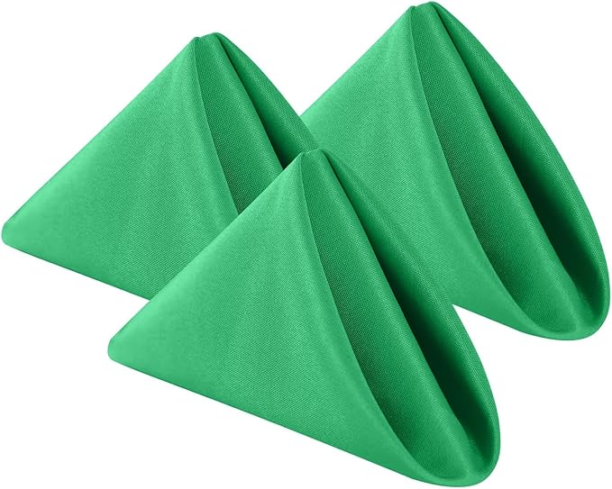 Cupuamon Cloth Napkins 20x20 inch Washable Polyester Dinner Napkins Soft Table Napkins for Wedding Party Dining Banquet(Emerald,25PCS)
