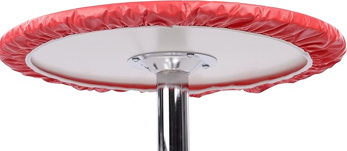 Tablecloth, Round Fitted Vinyl Cover, 60 Inch, White, Wipeable