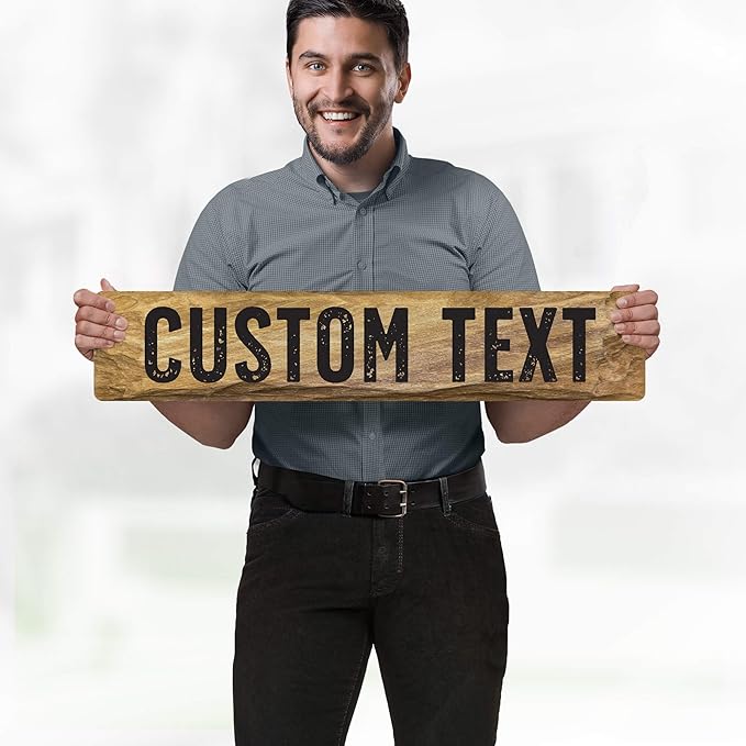 Custom Sign, Custom Street Sign, 11 Font Colors, 13 Font Styles, 4 Hole Options, 22 Sizes, 6x30 Inches, Rust Free DiBound, Fade Resistant, Made in USA by My Sign Center (Stone)
