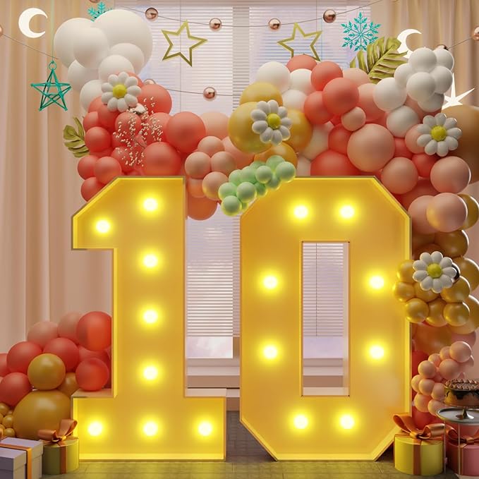 Party Decor Light Up Marquee Numbers 3 Ft Foam Board