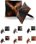 50 Pack 1" Square Head Iron Clavos Decorative Nails – Oil Rubbed Bronze – Handmade Rustic Square Fasteners for Farmhouse Shutters, Barn Doors, Shutters, and Gates – Ornamental Wood Accent