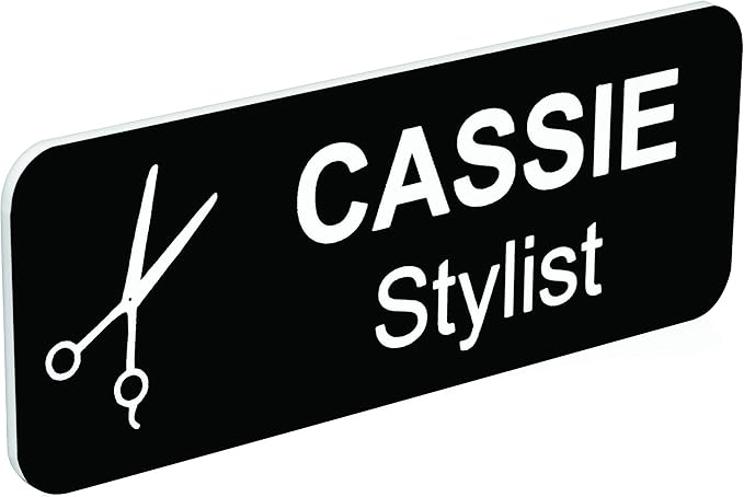 Providence Engraving Custom Name Tag with Industry Logo - Teacher, Realtor, Dental, Medical, Stylist ID Badge