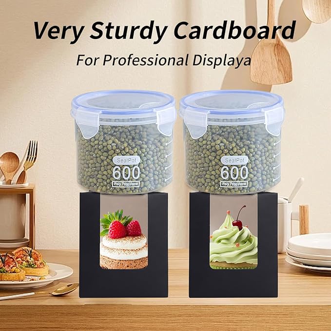 Cupcake Carriers 120 Pack Black Individual Boxes with Removable Inserts