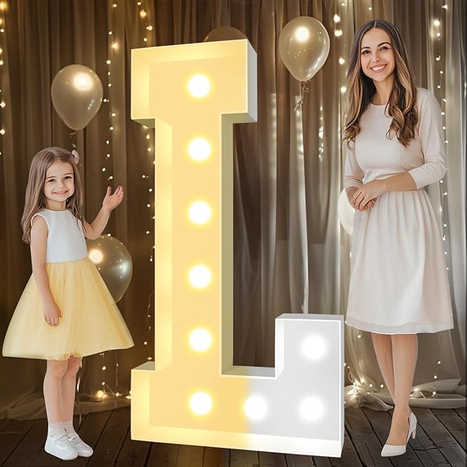 Decorations 4 FT Light Up Mosaic Marquee Letters, Warm or Cool White