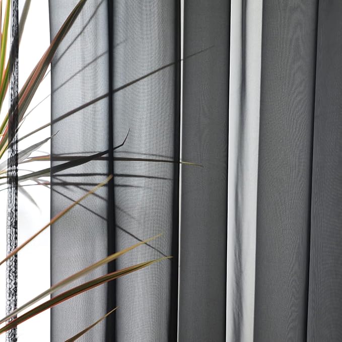 Window Black Sheer Curtains 60 Inches Width 120 Inches Long 2 Panels Sheer Curtain Clear Curtains Basic Rod Pocket Panel for Home Living Room Bedroom Kids Room Yard Patio Parlor Sliding
