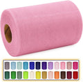 Pink Tulle Fabric Roll 6 Inch X 300 FT (100 Yards) Matte Tulle Ribbon Netting Mesh Spool for DIY Tutu Skirt Wedding Bow Gift Wrapping Baby Shower Christmas Party Halloween Decorations
