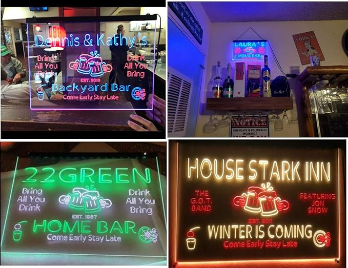 ADVPRO Personalized Your Name Custom Home Bar Beer Established Year Dual Color LED Neon Sign White & Blue 16 x 12 Inches st6s43-p1-tm-wb