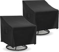 Outdoor Swivel Chair Covers Waterproof, Outdoor Rocking Chair Covers 2 Pack, Patio Chair Covers for Outdoor Furniture Fits up to 30W x 34D x 38.5H inches, Black