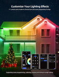 String Lights 50 ft Outdoor Smart LED, 36 RGBW Bulbs, IP65 Waterproof