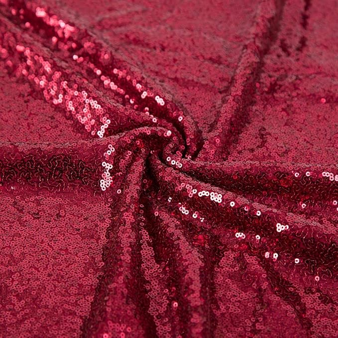 JYFLZQ Burgundy Sequin Backdrop Curtains 6ft x 8ft 1 Panel Glitter Photo Booth Backdrops Sparkly Photography Background Drapes for Parties Wedding Bridal Showers
