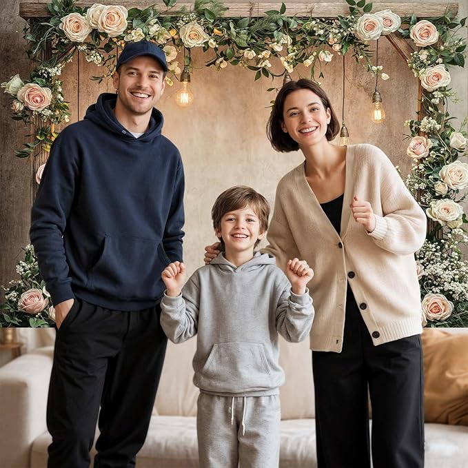 5x3ft Country Wedding Photography Backdrop Floral Rustic Roses Farmhouse Wooden Door Backdrop Pink Flower Birthday Baby Shower Wedding Bridal Party Banner Photo Booth Props Anniversary Background