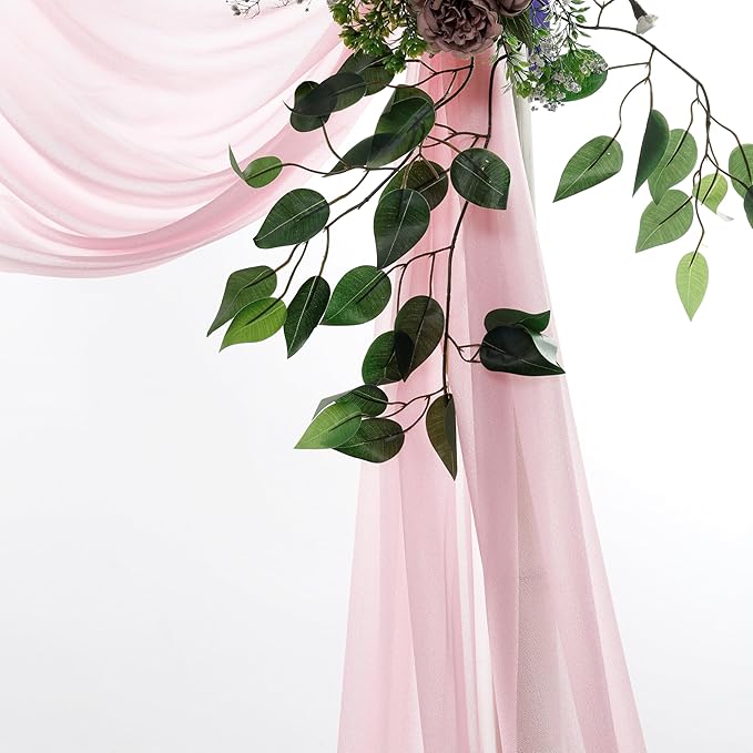Backdrop Fabric Panels, Blush Pink Sheer Chiffon, 30 In x 50 Ft (Set of 2)