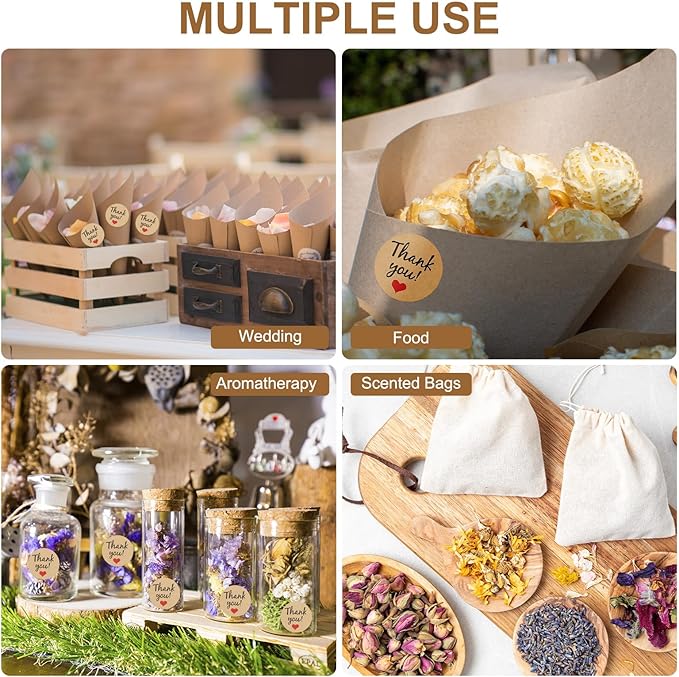 PATIKIL Dried Flower Confetti Cones, 30Pcs Paper Tapers Cone Holder with Dried Rose Petal / Sticker for Wedding Party Engagement Birthday DIY Decoration, Purple