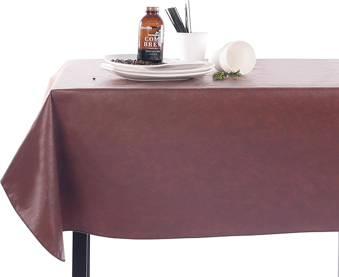 Tablecloth Vinyl Navy Rectangular, 52 x 90 Inch Wipe-Clean