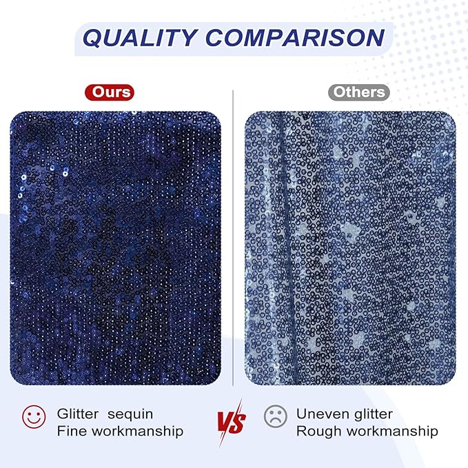 Backdrop Navy Blue Sequin, 6Ft x 8Ft Photo Background