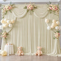 Backdrop Curtain Panels in Beige, Set of 10, 5 x 12 ft Wrinkle-Free