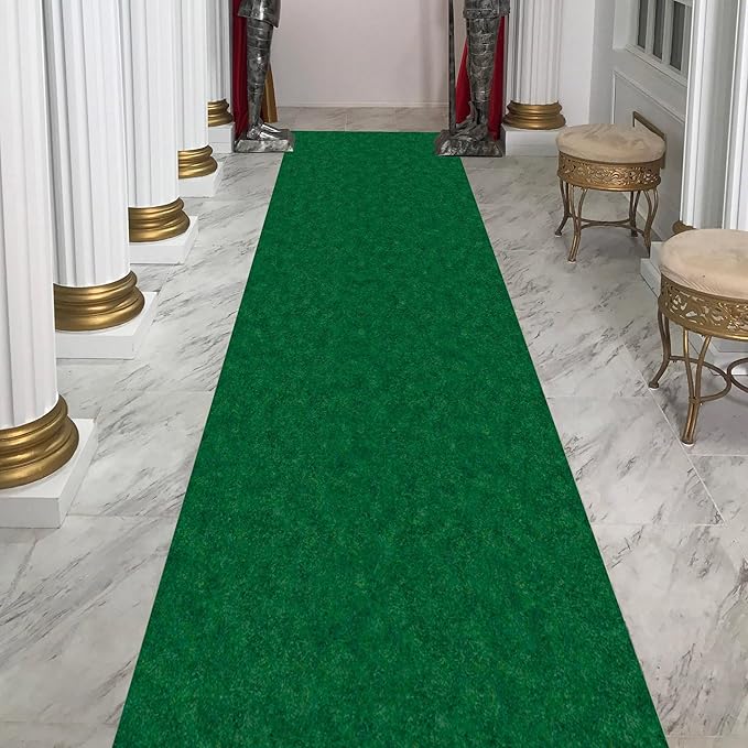 Ottomanson 2'7" x 19' Hallway Runner with Scraper Pile - Extra Durable Non-Slip Rug Mat for Indoor & Outdoor Use - Ideal for Kitchen, Entryway & Garage - High-Traffic Carpet, Green