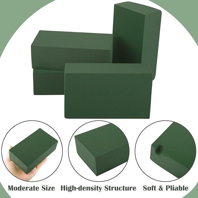 8 Packs Floral Foam Blocks Wet & Dry Floral Foam Bricks 5.5x3.1x1.8 Inch Flower Arranging Kit for Fresh and Artificial Flowers Florist Foam Blocks for Wedding Home Decor