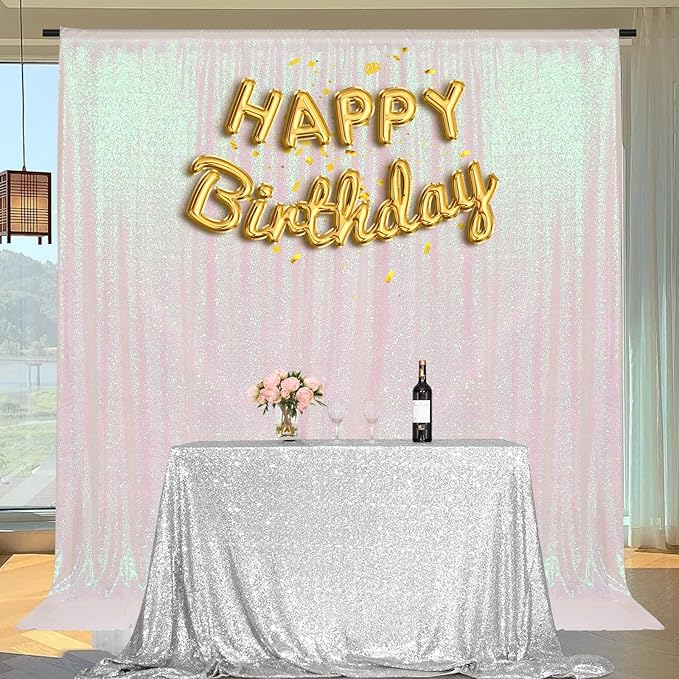 Backdrop, Iridescent Sequin, 6 x 6 Ft for Photography and Parties