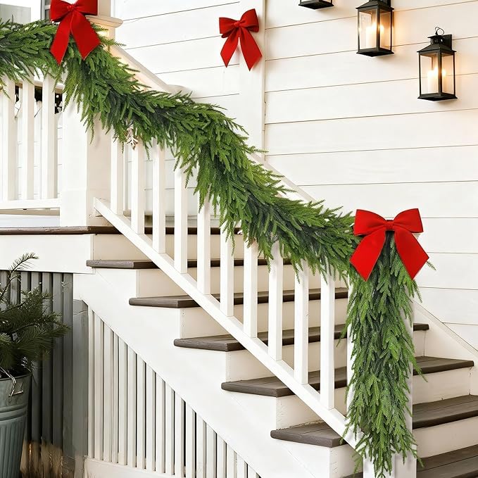 Garland 6 Ft Green Plastic Norfolk Pine Christmas Decor