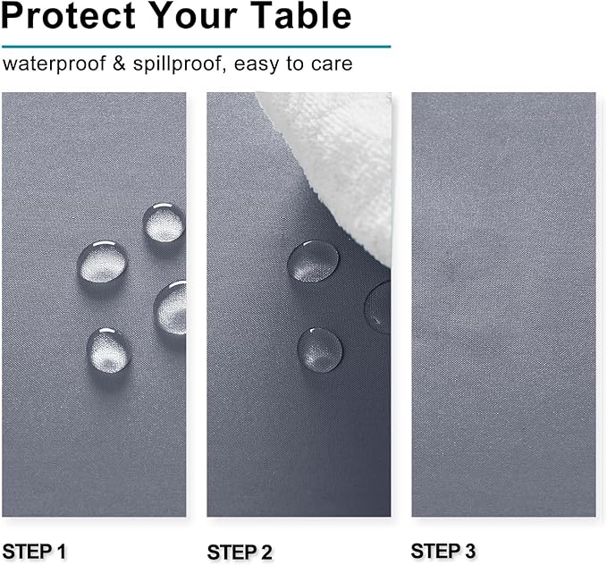Hiasan Light Gray Rectangle Tablecloth - Waterproof Spillproof and Wrinkle Resistant Washable Polyester Table Cloth for Dining Party, 70 x 120 inch