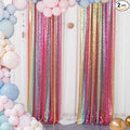 ShiDianYi Sequin Backdrop Rainbow 2 Panels 4FTx6FT Backdrops for Photoshoot Sequin Curtains Backdrop Wedding Anniversary Birthday Background