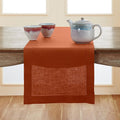 Solino Home Linen Cinnamon Table Runner 144 Inches Long - 100% Pure Linen Extra Long Table Runner 14 x 144 Inch - Classic Hemstitch - Fall, Autumn, Halloween, Thanksgiving