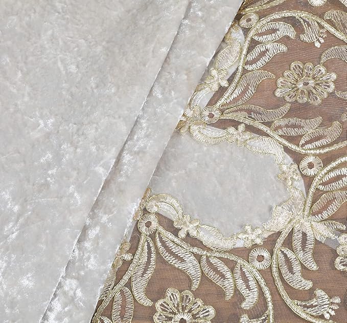 vctops Damask Lace Patchwork Tablecloth Luxury Square Small Table Cover Elegant Floral Embroidered Lace Table Cloth for Party Kitchen Dinning Picnic Decoration (Type M,32"x32")