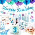 Banners Winter Wonderland Party Kit, Blue Purple Teal Paper Decorations
