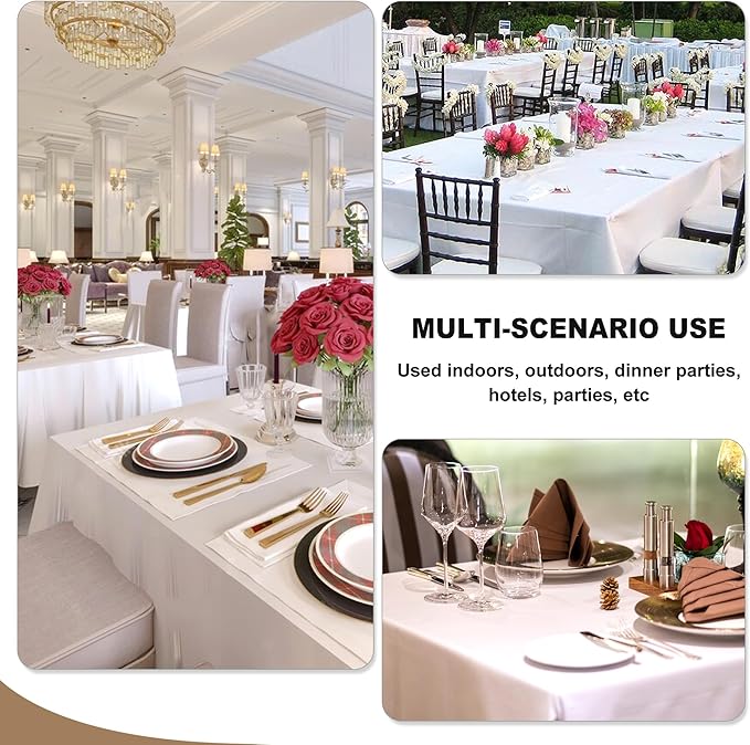 Tablecloths in Red Polyester, 120 x 70 Inch Rectangular