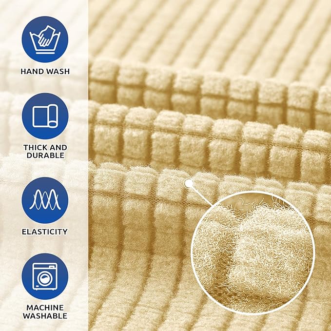 Sofa Slipcover in Champagne, Stretch Fit, Machine Washable